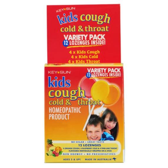 Buy Key Sun Kids Cough Cold and Throat Variety Pack 12 Lozenges Online Pharmacy Direct AU