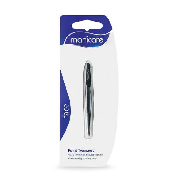 Manicare Point Tweezers Black precision grooming tool – Pharmacy Direct
