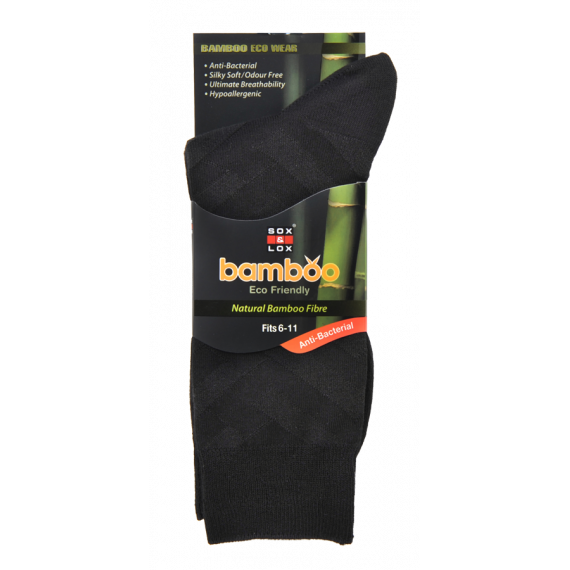 Sox & Lox Mens Business (Bamboo) Socks Black (Size 6 - 11)