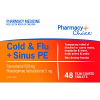 Pharmacy Choice Cold and Flu Plus Sinus PE 48 Tablets