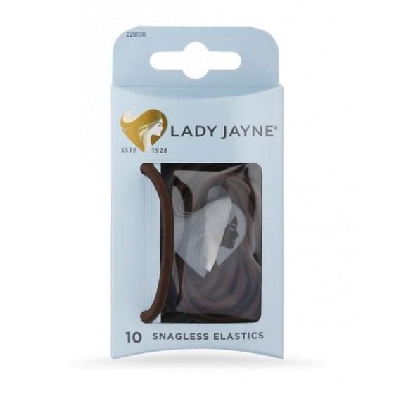 Lady Jayne Brown Snagless Thick Hair Elastics 10 Pack at Pharmacy Direct for tangle-free styling