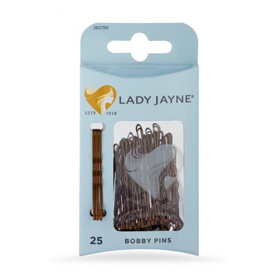 Lady Jayne Brown Bobby Pins 25 Pack for secure hold at Pharmacy Direct