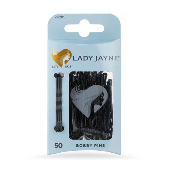 Lady Jayne Black Bobby Pins 50 Pack for strong hold at Pharmacy Direct