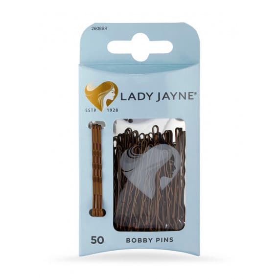 Lady Jayne Brown Bobby Pins 50 Pack for secure hold at Pharmacy Direct