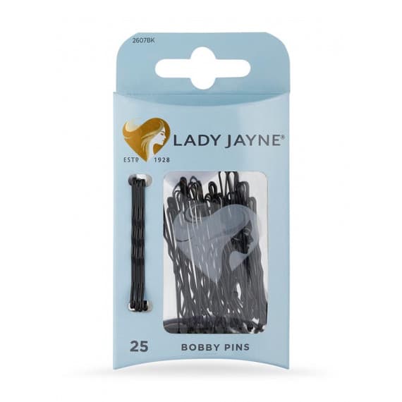 Lady Jayne Black Bobby Pins 25 Pack for strong hold at Pharmacy Direct