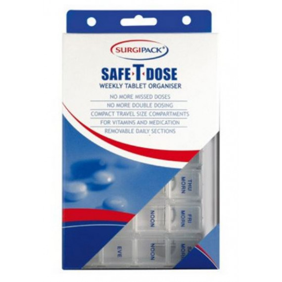 Surgipack Weekly Tablet Organiser Small for safe medication storage at Pharmacy Direct