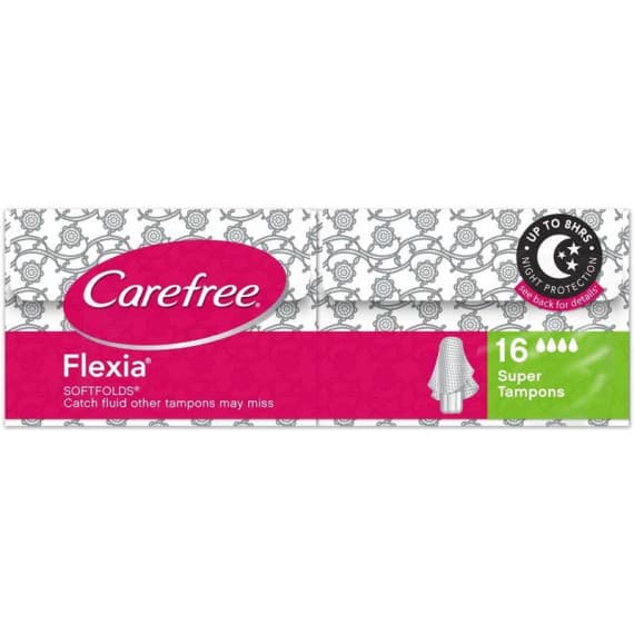 Carefree Flexia Super Tampons 16 Pack