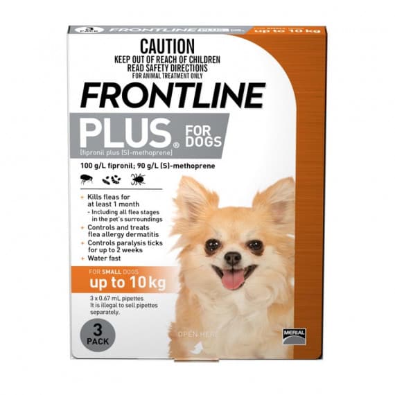 Frontline Plus For Small Dogs 0 to 10kg 3 Pack