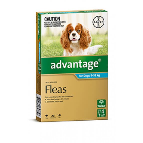 Advantage For Dogs 4 to 10kg 4 Pack