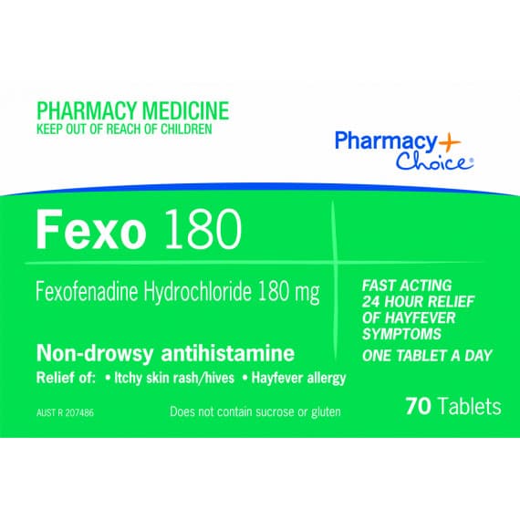 Pharmacy Choice Fexofenadine 180mg 70 Tablets