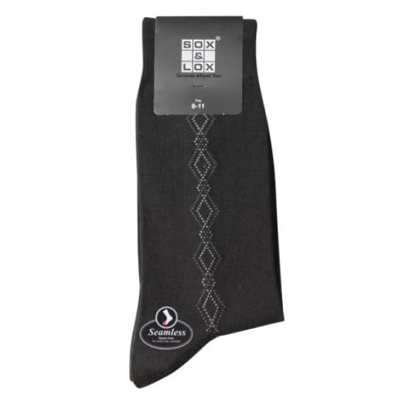Sox & Lox Mens Fine Business Socks w/ Seamless Toe Black Size 6-11