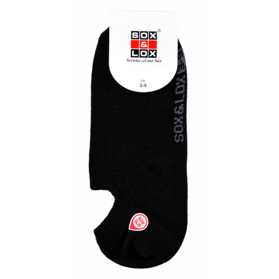 Sox & Lox Ladies Casual Thin Hidden Low Cut (3D Non-Slip Heel) Socks Black (Size 3 - 9)