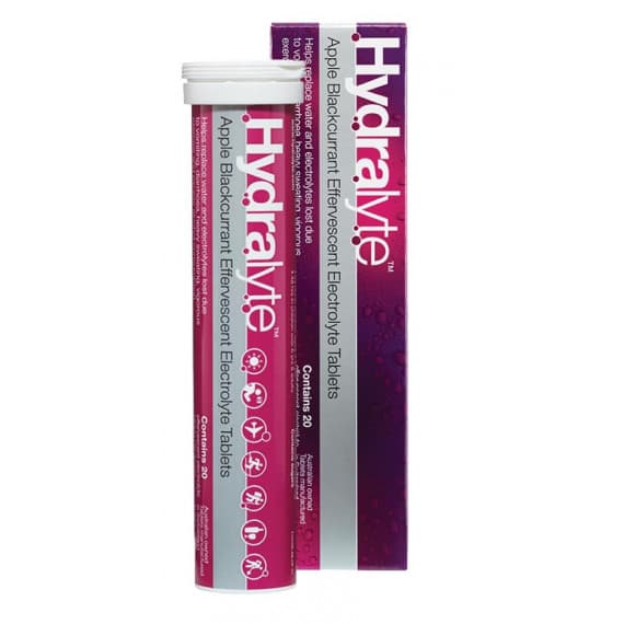 Hydralyte Effervescent Electrolyte Blackcurrant & Apple 20 Tablets