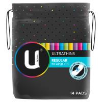 U By Kotex Regular Non-Wing Ultrathins 14 Pack