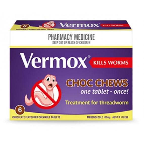 Vermox Choc Chews 6 Tablets effective worm treatment – Pharmacy Direct