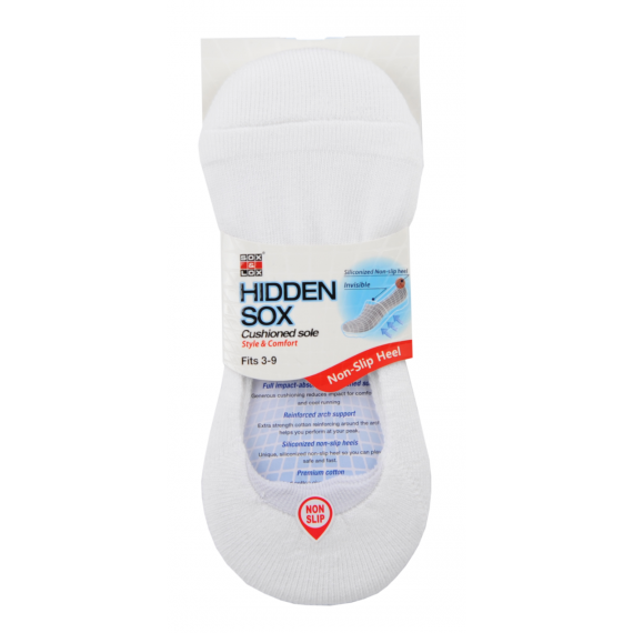 Buy Sox And Lox Ladies Sports Cushioned Hidden Socks White Size 3 to 9 Online Pharmacy Direct AU