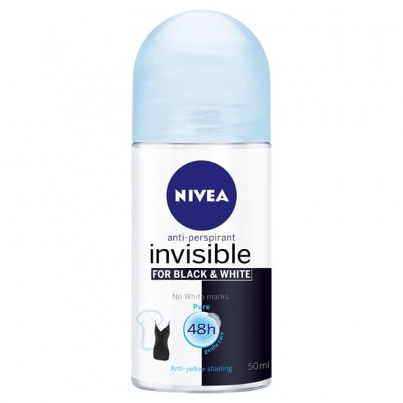 Buy Nivea Invisible For Black and White Pure Roll On Deodorant 50ml Online Pharmacy Direct AU
