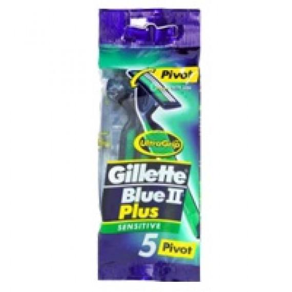 Gillette Blue II Plus Ultragrip Pivot Disposable Shaving Razor 5 Pack
