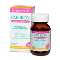 Fab Iron plus Vitamin B Complex and Zinc 60 Capsules