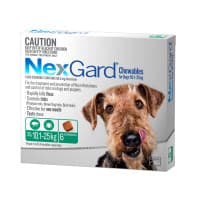 Nexgard Chewables for Medium Dogs 10.1 to 25kg Green 6 Pack
