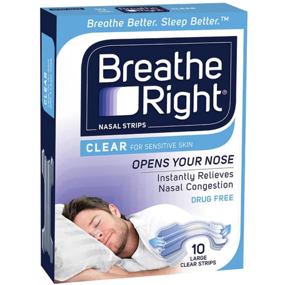 Breathe Right Clear Nasal Strips Large 10 pack