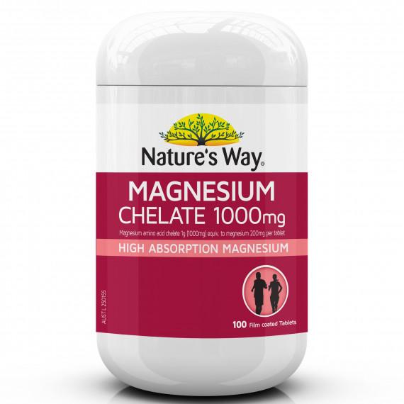 Natures Way Magnesium Chelate 1000mg 100 Tablets