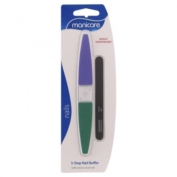 Manicare 3 Step Nail Buffer - Smooth, Shine, Protect Nails - Pharmacy Direct