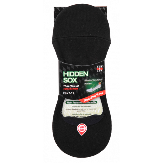 Sox & Lox Mens Non-Cushioned Hidden Socks Black (Size 7 - 11)