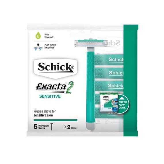 Buy Schick Exacta 2 Sensitive Men Disposable Razors 5 Pack Online Pharmacy Direct AU