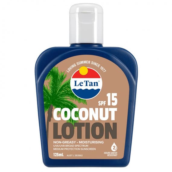 Le Tan Coconut SPF 15 Lotion 125ml for sun protection and hydration - Pharmacy Direct