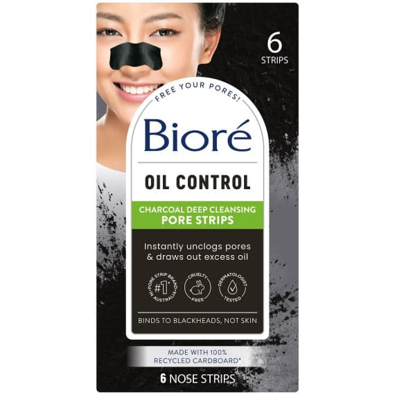 Biore Deep Cleansing Pore Strips Charcoal 6 Nose Strips