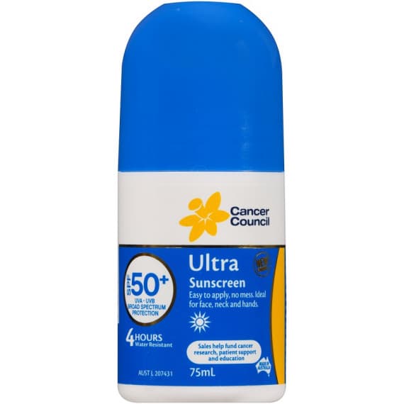 Cancer Council Ultra Sunscreen SPF50 Plus Roll On 75ml
