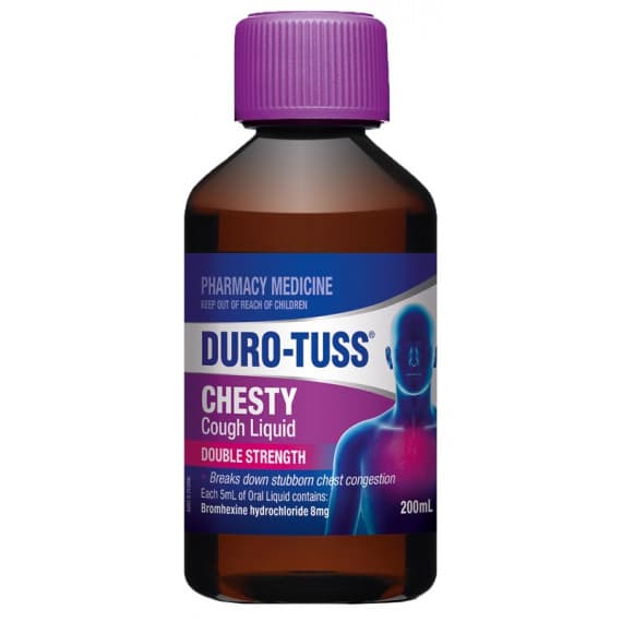 Buy Durotuss Double Strength Chesty Cough Liquid 200ml Expiry Date 03/26 Online Pharmacy Direct AU