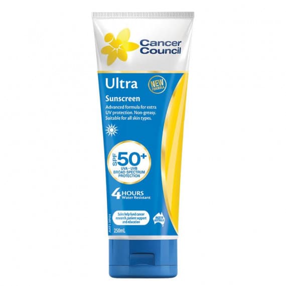 Cancer Council Ultra SPF50 Sunscreen Tube 250ml at Pharmacy Direct for superior sun protection