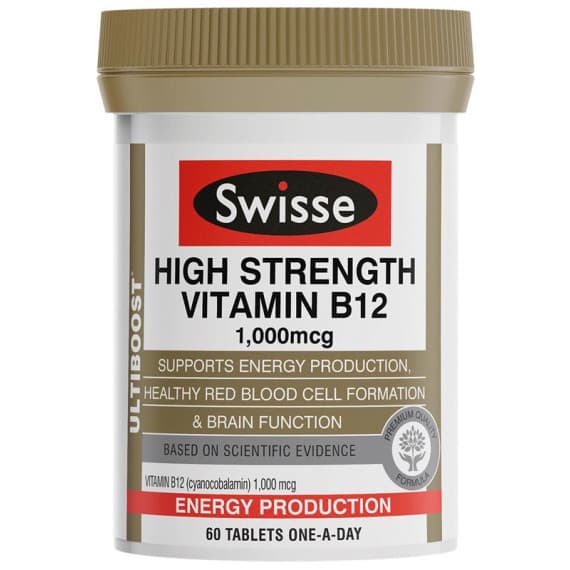 Swisse Ultiboost High Strength Vitamin B12 1000mcg 60 Tablets