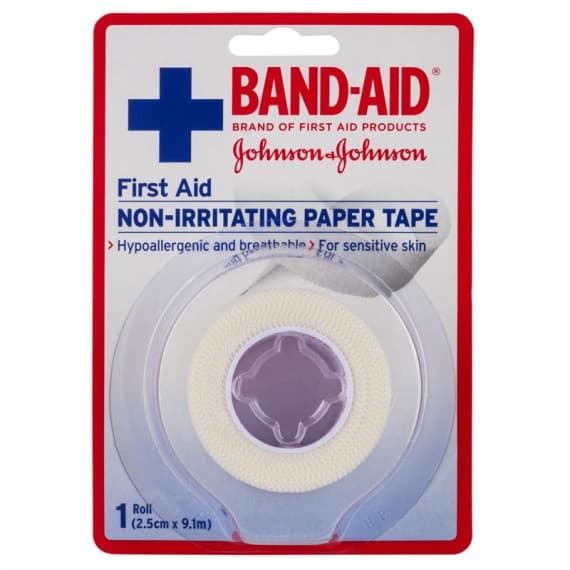 Band-Aid First Aid Non-Irritating Paper Tape 9.1m at Pharmacy Direct