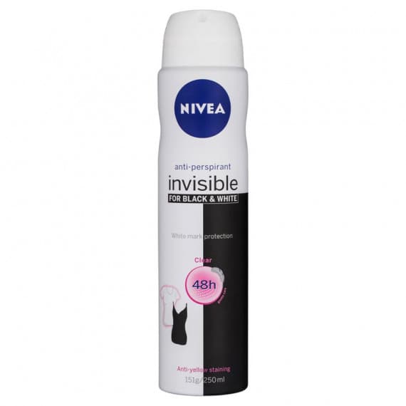 Buy Nivea Invisible For Black and White Clear Aerosol Spray Deodorant 250ml Online Pharmacy Direct AU