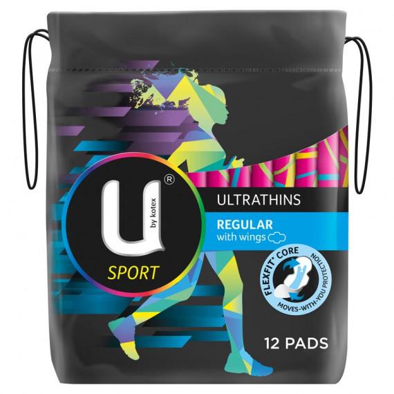 U By Kotex Sport Regular Wing Ultrathins 12 Pack