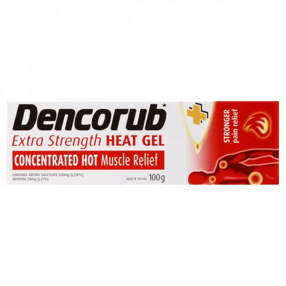 Dencorub Extra Strength Heat Gel 100g for pain relief at Pharmacy Direct