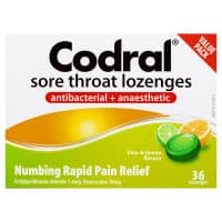 Codral Sore Throat Lozenges Lime And Lemon 16 Lozenges