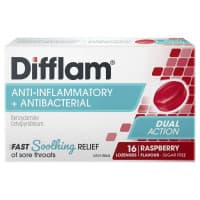 Difflam Sore Throat Lozenges Raspberry 16 Lozenges