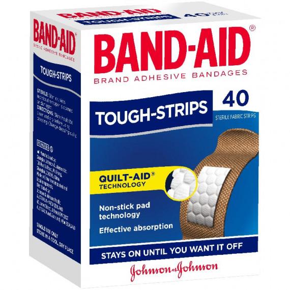 Band-Aid Tough Strips Regular 40 Pack for durable wound protection - Pharmacy Direct