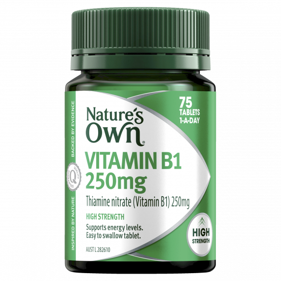Nature's Own Vitamin B1 250mg 75 Tablets for energy support - available at Pharmacy Direct