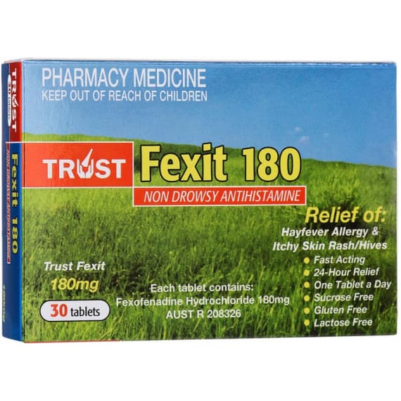 Trust Fexit 180mg 30 Tablets fast allergy relief – Pharmacy Direct