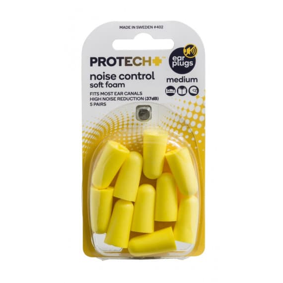 Protech Noise Control Soft Foam Ear Plug Medium 5 Pairs