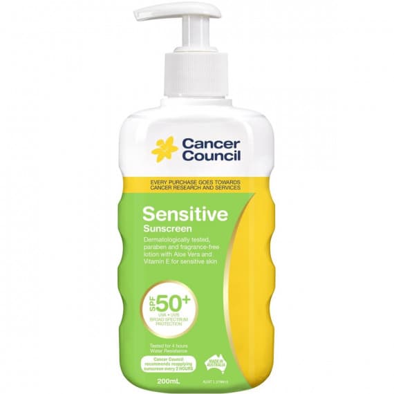 Cancer Council Sensitive Sunscreen SPF 50+ Pump 200ml