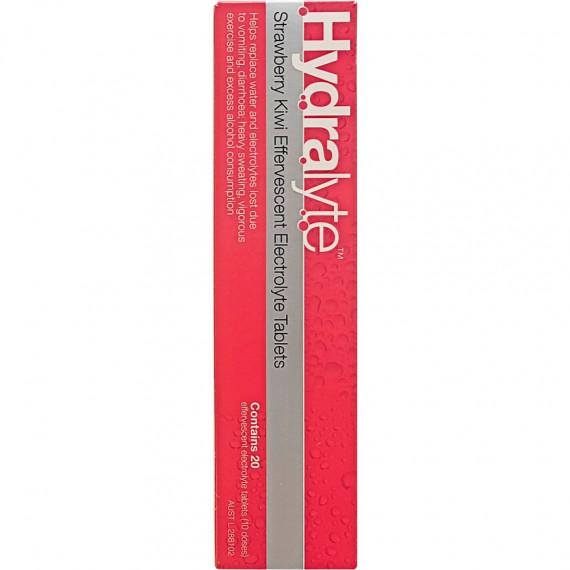 Buy Hydralyte Electrolyte Strawberry And Kiwi 20 Effervescent Tablets Online Pharmacy Direct AU