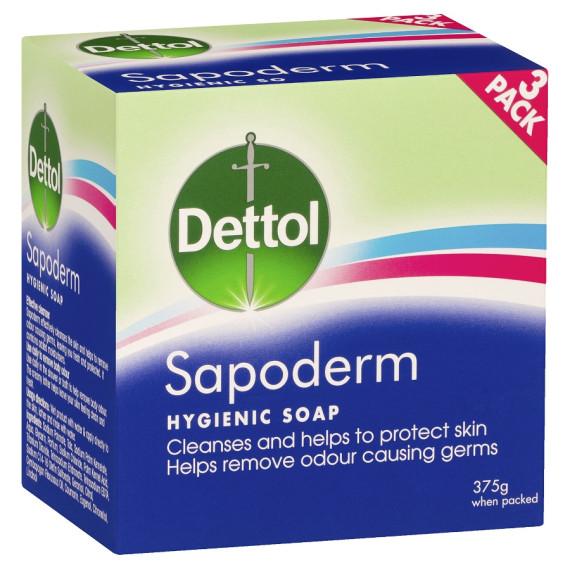 Dettol Sapoderm Hygienic Soap 125g 3 Pack