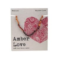 Amber Love Childrens Necklace Baltic Amber Rainbow Love 33cm