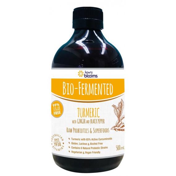 Henry Blooms Bio Fermented Turmeric with Ginger 500ml digestive support - Pharmacy Direct